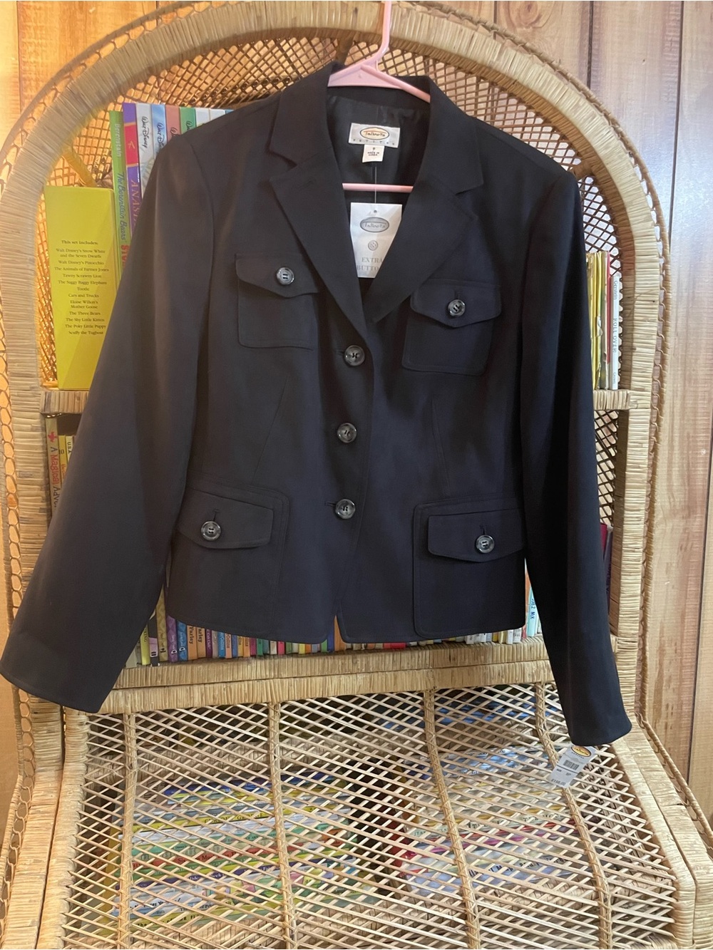 Vintage Talbots Made in Korea Black Tailored Button-Front Blazer